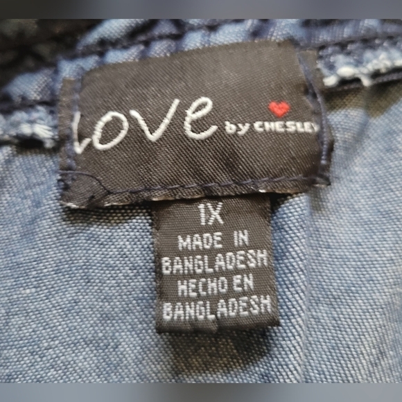 1X Denim Strapless Romper Pockets - Picture 7 of 8